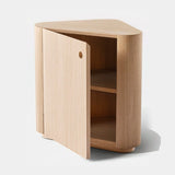 Meridiani Omar Bedside Table with Door in light stained oak, door open