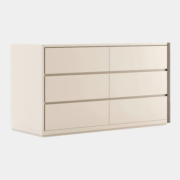 Miley Lacquered Chest of Drawers with Upholstered Side
