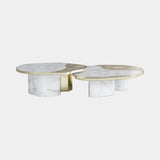 Boca do Lobo Ophelia Calacatta Marble and Gold Center Table, front view