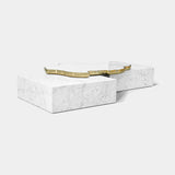 Boca do Lobo Navarra Center Table in Carrara marble, side view