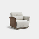 Monceau Wraparound Luxury Armchair: light grey fabric (Cat B) with a contrasting outer shell