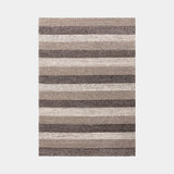 Natural Stripe Hand Woven Wool & Viscose Rug, shown in Varied Stripe