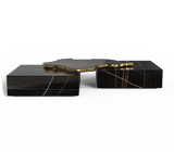 Iberian Plate Centre Table: Luxury Marble and Brass Modern Coffee Table