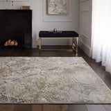 Nebula Metallic Woven Luxury Rug, shown in a room setting