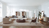 Nimbus Upholstered Base Luxury Coffee Table styled in a luxury interior