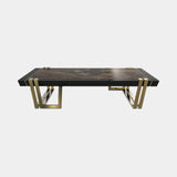 Luxxu Vertigo Coffee Table in gold plated brass and Nero Marquina marble