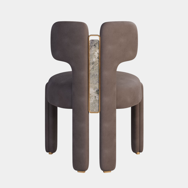 Nubuck Leather & Stone Memphis Dining Chair