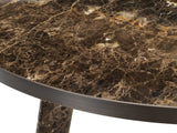Nuraghe Round Splayed Leg Marble Luxury Dining Table, top view