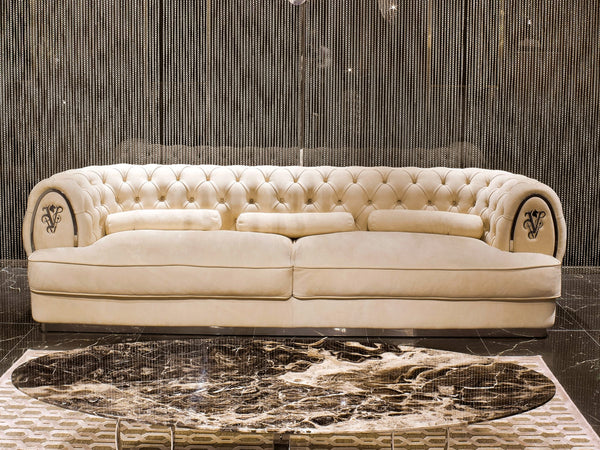 Visionnaire Oberon Sofa: Italian-crafted modern armchair with cloud-like comfort, intricate detailing, and a touch of modern-day alchemy.