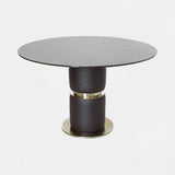 Castro Lighting Olympus Dining Table in polished brass with a marble top, available from Touched Interiors UK