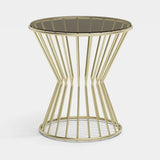 Orla Bronze Glass Luxury Side Table: bronze glass top on a sculpted metal base