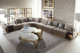 Giorgio Collection Infinity Oval Coffee Table with a Calacatta Vagli marble top, living room view