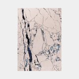 Pista Azul Metallic Luxury Rug in blush ivory with navy veining