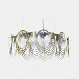 Castro Lighting Coral Round Suspension Lamp in gold-plated brass with textured glass, available from Touched Interiors UK