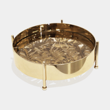 Castro Lighting Rainforest Small Tray in polished brass, available from Touched Interiors UK