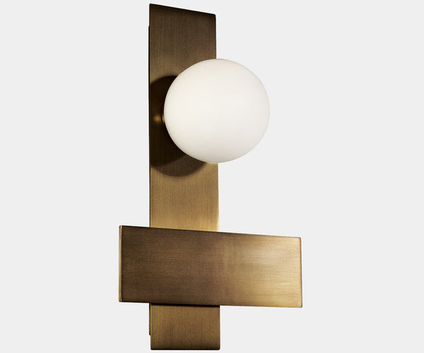 Luxurious gold brass wall lamp crafted in Italy