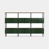 Reticolo Lacquered Luxury Bookcase in green lacquer