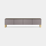 Reticolo Lacquered Luxury TV Cabinet shown in grey lacquer