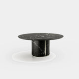 Round Marble Oriol Coffee Table with Metal Detailing, alternative angle