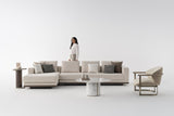 Round Marble Oriol Coffee Table with Metal Detailing styled in a luxury interior