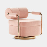 Mezzo Collection Anderson Armchair, Alhambra Jimena 12 fabric, polished brass, available from Touched Interiors UK