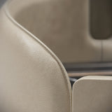 Savoy Leather Shell Luxury Bedside Table, close-up detail