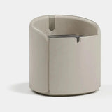 Savoy Leather Shell Luxury Bedside Table: ivory leather shell with a matching matt top
