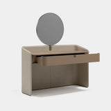 Savoy Leather Shell Luxury Console Table, alternative angle