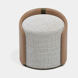Savoy Swivel Leather Luxury Pouf, alternative angle