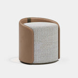 Savoy Swivel Leather Luxury Pouf, alternative angle