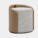 Savoy Swivel Leather Luxury Pouf, alternative angle