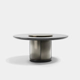 Seraphine Round Metal Base Luxury Dining Table, alternative angle