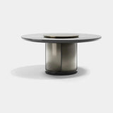 Seraphine Round Metal Base Luxury Dining Table, alternative angle