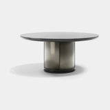 Seraphine Round Metal Base Luxury Dining Table, alternative angle