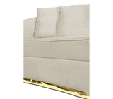 Boca do Lobo Soleil Sofa, close-up of the upholstery and brass