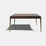 Sorrento Metal Leg Luxury Dining Table: matt dark wood veneer with metal legs