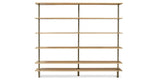 Sottile Brass Column Luxury Bookcase in burnished brass and oak