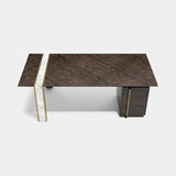 Spearing Writing Desk: Luxury Marble and Wood Executive Desk for Home Office, alternative angle