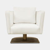 Caffe Latte Evaluna Armchair in Paris Cream velvet and bronze