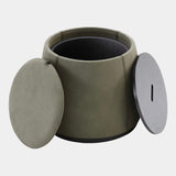 Taylor Suede Pouf with Cushion Top & Under Seat Storage