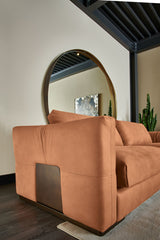Tessuto Bronze Plate Luxury Sofa, side view of the bronzed plate