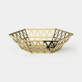 Trigono Openwork Luxury Tray in 24 carat gold plated stainless steel