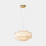 United Alabaster Cadaqués Marina Pendant Light in natural alabaster, studio view on grey