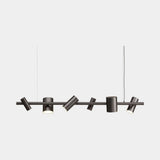 Valzer Adjustable Spot Linear Luxury Suspension Lamp in dark finished aluminium