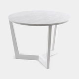 Caffe Latte Vanilla Side Table in Carrara marble and mahogany
