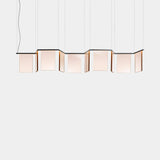 Vetrata Acrylic Panel Luxury Suspension Lamp in amber cast acrylic with a deep anthracite structure