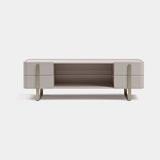 Vetrina Lacquered Luxury TV Unit: matt ivory lacquer with metal legs