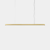Vettore Linear Luxury Suspension Lamp in satin brass with the decorative diffuser