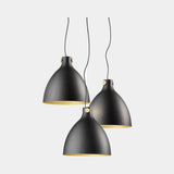 Viandante Triple Bell Luxury Suspension Lamp in burnished brass