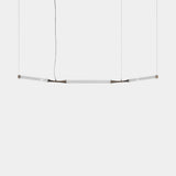 Virgulto Branching Glass Luxury Suspension Lamp in polished brass with fluted glass terminals